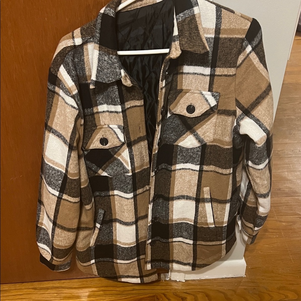 Plaid Button-Up Jacket